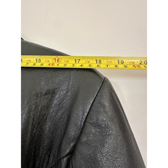 Women Size Large Vintage 100% Leather Jacket Fall Winter Front Zip Closet Staple - Picture 10 of 12